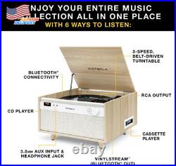 Vinyl Record Player & Music Center 3-Speed Turntable CD & Cassette Player NEW US Vinyl Record Player & Music Center 3-Speed Turntable CD & Cassette Player NEW US