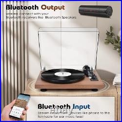 Vinyl Record Player Turntable with Bluetooth Output Input for Records Player