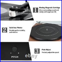 Vinyl Record Player Turntable with Bluetooth Output Input for Records Player