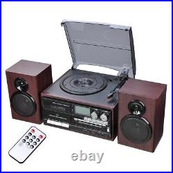 Vinyl Record Player Wireless Music System Stereo Turntable LCD with Speaker Gift