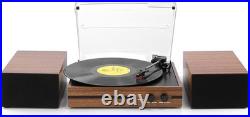 Vinyl Record Player With Dual Stereo Bookshelf Speakers and Bluetooth Clearance