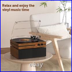 Vinyl Record Player With Dual Stereo Bookshelf Speakers and Bluetooth Clearance