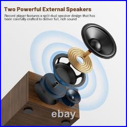 Vinyl Record Player With Dual Stereo Bookshelf Speakers and Bluetooth Clearance