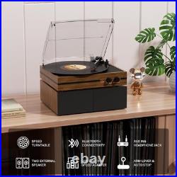 Vinyl Record Player With Dual Stereo Bookshelf Speakers and Bluetooth Clearance