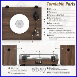 Vinyl Record Player with 24W HiFi Stereo Speakers Vintage Bluetooth Turnable