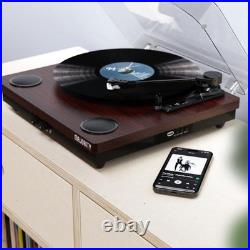 Vinyl Record Player with Bluetooth 5.3 in & Out Record Player with Speakers