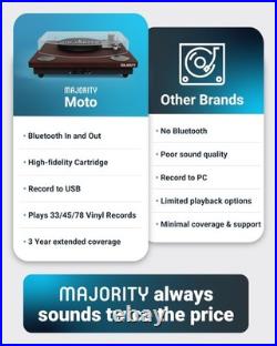 Vinyl Record Player with Bluetooth 5.3 in & Out Record Player with Speakers