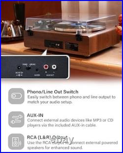 Vinyl Record Player with Bluetooth 5.4, Built-in Speakers, Retro Design, Audio S