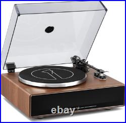 Vinyl Record Player with Bluetooth Input, All-In-One Turntable with Built-In Spe