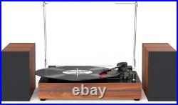 Vinyl Record Player with Dual External Stereo Speakers Belt-Drive Turntable