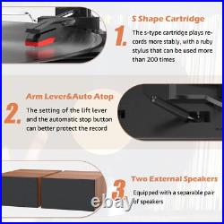 Vinyl Record Player with Dual External Stereo Speakers Belt-Drive Turntable Vinyl Record Player with Dual External Stereo Speakers Belt-Drive Turntable