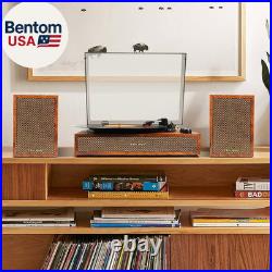 Vinyl Record Player with External Speakers, 3 Speed Bluetooth Turntable for Viny