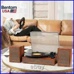 Vinyl Record Player with External Speakers, 3 Speed Bluetooth Turntable for Viny