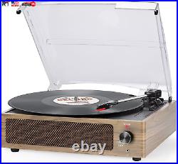 Vinyl Record Player with Speaker Vintage Turntable for Vinyl Records 3-Speed