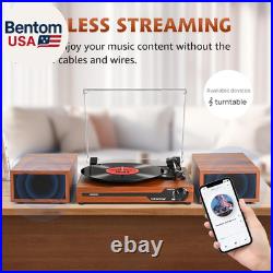 Vinyl Record Player with Speakers, Bluetooth Portable Turntable for Vinyl Records