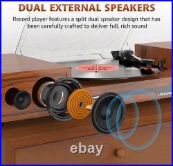 Vinyl Record Player with Speakers, Bluetooth Portable Turntable for Vinyl Records