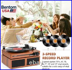 Vinyl Record Player with Speakers, Bluetooth Portable Turntable for Vinyl Records