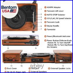 Vinyl Record Player with Speakers, Bluetooth Portable Turntable for Vinyl Records