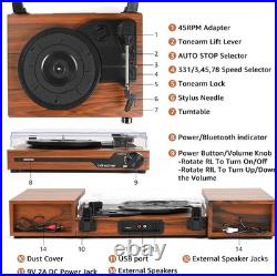 Vinyl Record Player with Speakers, Bluetooth Portable Turntable for Vinyl Records
