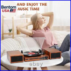 Vinyl Record Player with Speakers, Bluetooth Portable Turntable for Vinyl Records