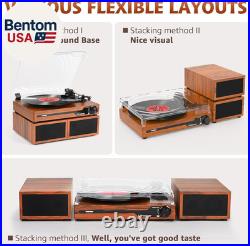 Vinyl Record Player with Speakers, Bluetooth Portable Turntable for Vinyl Records