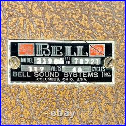 Vtg 1950s Bell Sound Systems Model 2198 Tube Phonograph Record Player READ