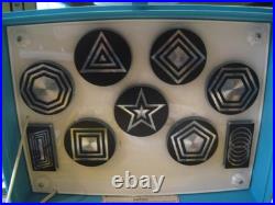 Vtg Arvin Solid State Psychedelic Blue & Yellow Phonograph Record Player ASIS