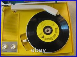 Vtg Arvin Solid State Psychedelic Blue & Yellow Phonograph Record Player ASIS