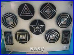 Vtg Arvin Solid State Psychedelic Blue & Yellow Phonograph Record Player ASIS