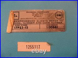 Vtg Arvin Solid State Psychedelic Blue & Yellow Phonograph Record Player ASIS