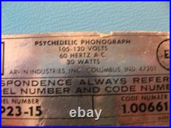 Vtg Arvin Solid State Psychedelic Blue & Yellow Phonograph Record Player ASIS