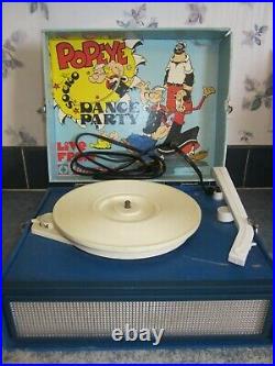 Vtg Popeye Dance Party Record Player King Features Synticate Emerson-working