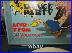 Vtg Popeye Dance Party Record Player King Features Synticate Emerson-working