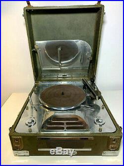 Vtg Rca Victor Special Phonograph J. Vassos Portable Record Player Deco Aluminum