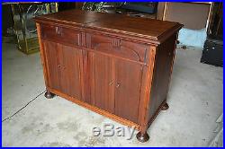 Vtg Zenith Cobra Matic Record Player AM radio Wood Console Tube Stereo Cabinet