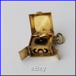 WALTER LAMPL 14K Gold RECORD PLAYER Charm OPENS! Vintage RARE