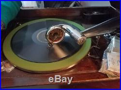 WORKING! Victrola 1906 Victor Talking Machine Record Player SOUNDS GR8 withKEY
