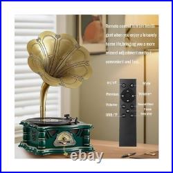 Wooden Vintage Gramophone Record Player, Retro Phonograph Record Players, 3 S