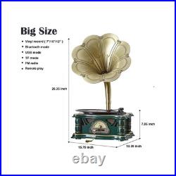 Wooden Vintage Gramophone Record Player, Retro Phonograph Record Players, 3 S