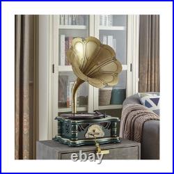 Wooden Vintage Gramophone Record Player, Retro Phonograph Record Players, 3 S