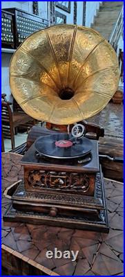 Working Antique win-up record player Vinayl Recorder HMV Gramophone Phonograph