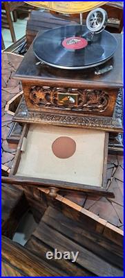 Working Antique win-up record player Vinayl Recorder HMV Gramophone Phonograph