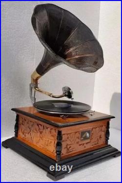 Working Vintage Gramophone Wind-Up Phonograph Record Player Fully Functional