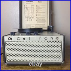 Works! Califone 1420K 1400 Series Record Player Portable Vinyl Turntable Video