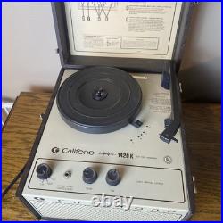 Works! Califone 1420K 1400 Series Record Player Portable Vinyl Turntable Video
