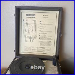 Works! Califone 1420K 1400 Series Record Player Portable Vinyl Turntable Video