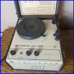 Works! Califone 1420K 1400 Series Record Player Portable Vinyl Turntable Video